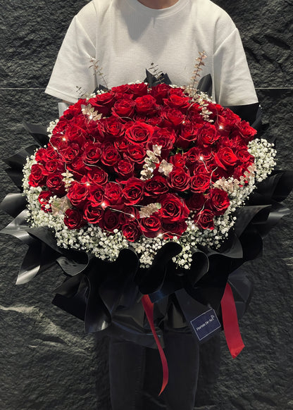 99 Stalks Bizarre Red Roses | Giant Premium Bouquet