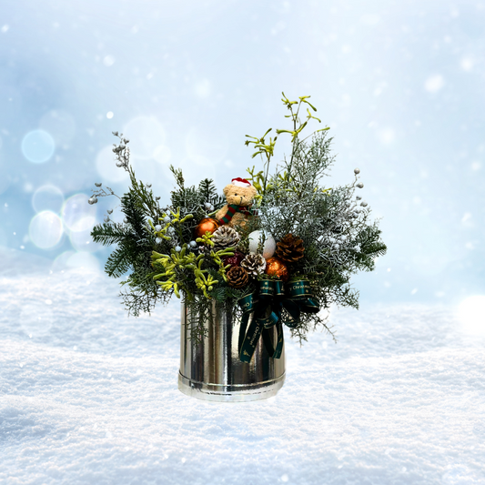 Silver Joyful Christmas | Flower Box