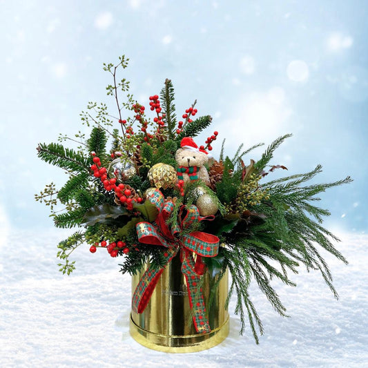 Golden Joyful Christmas | Flower Box